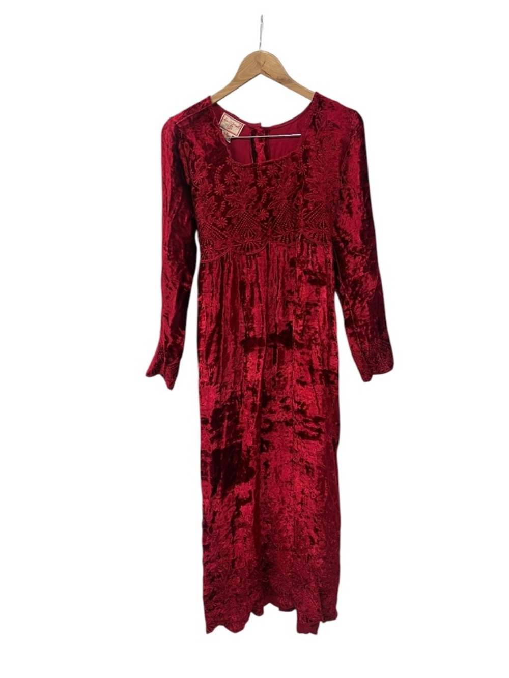 Vintage April Cornell Red Velvet Dress S